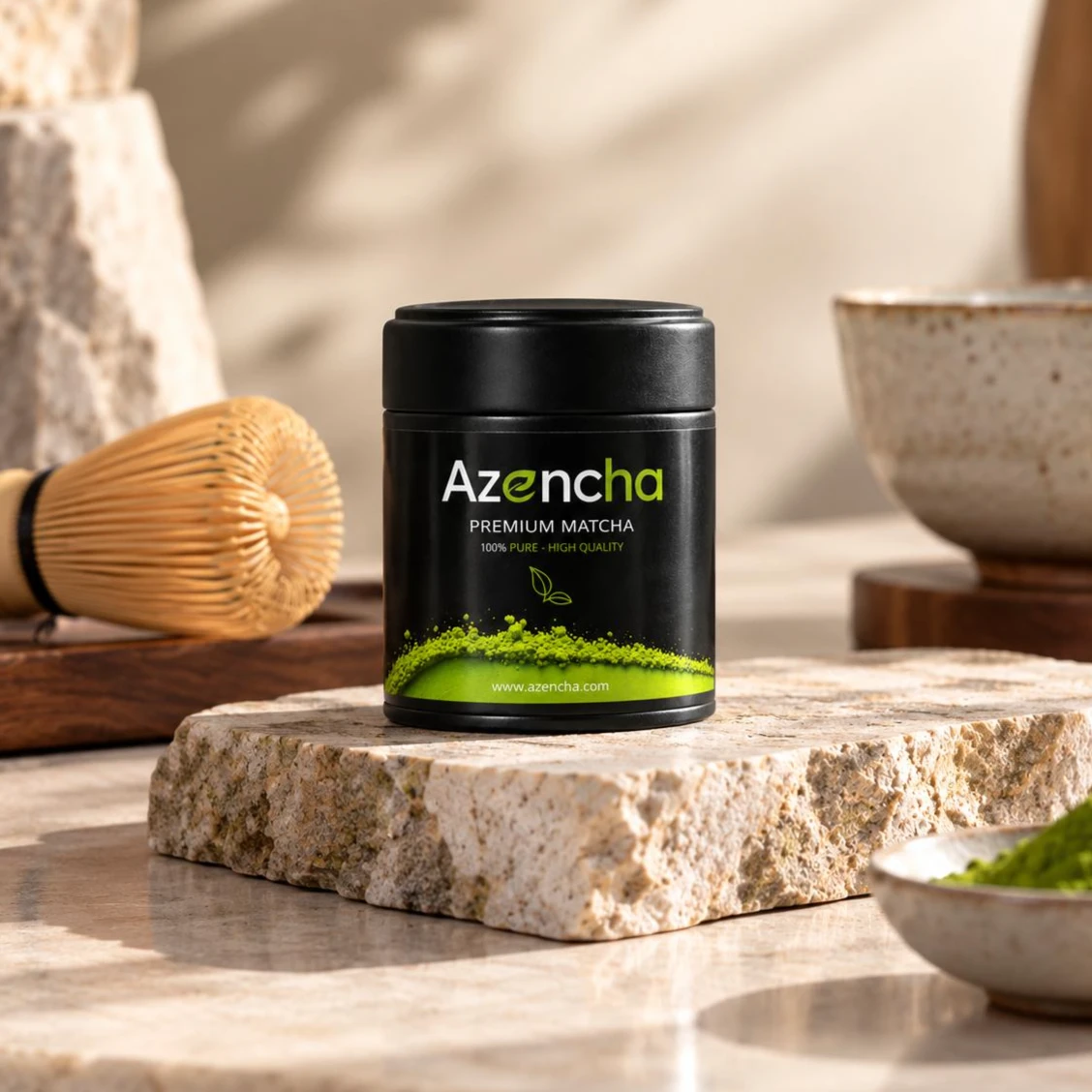 Bột Matcha Azencha Premium Hộp Thiếc 50g - ảnh 3